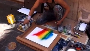 Empezó a pintar un arco iris, pero cuando terminó todos estaban boquiabiertos.